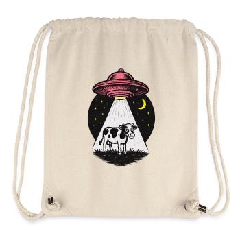 UFO Lichtstrahl auf Kuh - Stanley/Stella recycelter Gym Bag - Naturweiß - Vorne