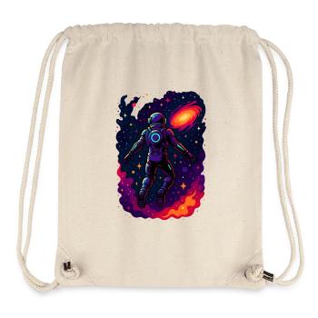 Un astronaute cosmique explore la galaxie - Sac à cordon recyclé Stanley/Stella - blanc naturel - Devant