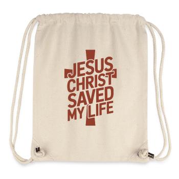 Jésus-Christ m’a sauvé la vie - Sac à cordon recyclé Stanley/Stella - blanc naturel - Devant