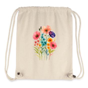 Aquarell Wildblumen Boho  - Stanley/Stella recycelter Gym Bag - Naturweiß - Vorne