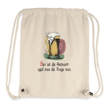 La bière est la réponse, quelle que soit la question - Sac à cordon recyclé Stanley/Stella - blanc naturel - Devant