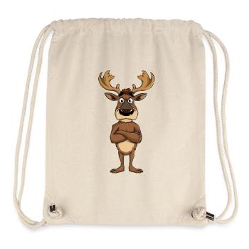 Confident Moose Cartoon - Stanley/Stella Recycled Gym Bag - natural - Front
