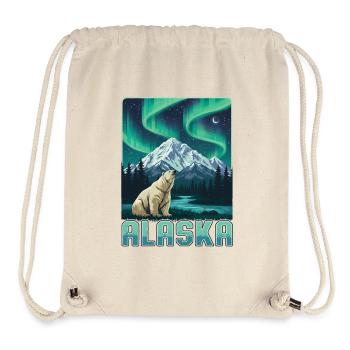 Alaska Polarlichter Berglandschaft - Stanley/Stella recycelter Gym Bag - Naturweiß - Vorne