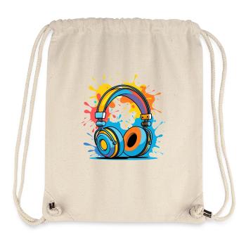 Colorful Headphones Splash Design - Stanley/Stella Recycled Gym Bag - natural - Front