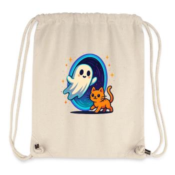Ghost cat through star portal - Stanley/Stella Recycled Gym Bag - natural - Front
