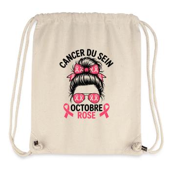 Pink October Ribbon Female Awareness - Stanley/Stella Recycled Gym Bag - natural - Front