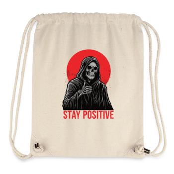Stay Positive Skelett Motiv - Stanley/Stella recycelter Gym Bag - Naturweiß - Vorne
