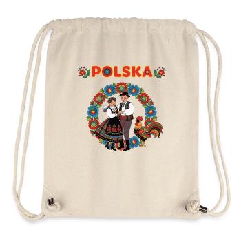Polska Folk Dance with Floral Wreath and Rooster - Stanley/Stella Recycled Gym Bag - natural - Front