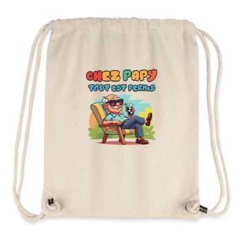 Chez Papy tout est permis - Sac à cordon recyclé Stanley/Stella - blanc naturel - Devant
