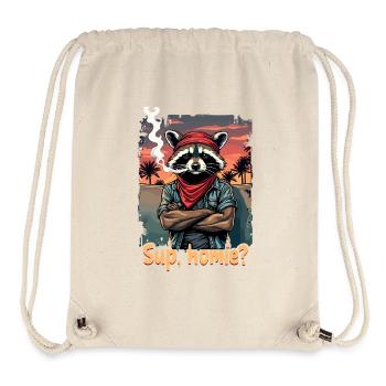 Racoon Sunset Streetstyle - Sac à cordon recyclé Stanley/Stella - blanc naturel - Devant