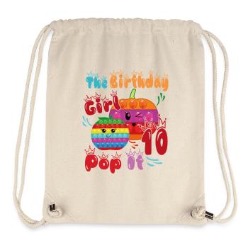 Das Geburtstagskind 10Pop-It - Stanley/Stella recycelter Gym Bag - Naturweiß - Vorne