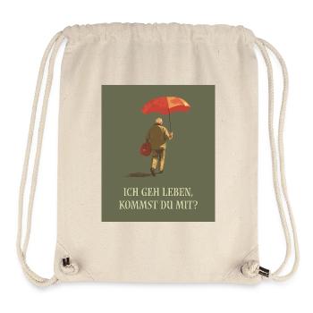 Je vais vivre, veux-tu venir avec moi ? - Sac à cordon recyclé Stanley/Stella - blanc naturel - Devant