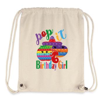 pop it Geburtstagskind 6 - Stanley/Stella recycelter Gym Bag - Naturweiß - Vorne