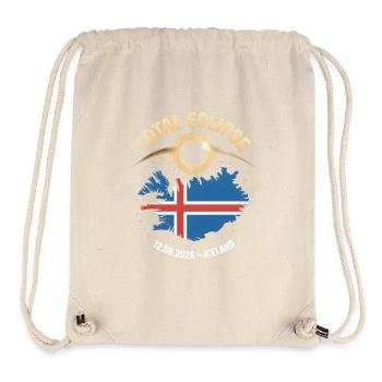 Éclipse solaire totale Islande 2026 - Sac à cordon recyclé Stanley/Stella - blanc naturel - Devant