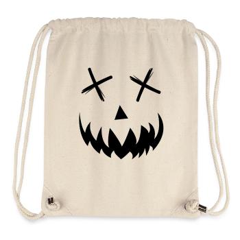 Funny Pumpkin Face Halloween Shirt Outfit Top - Stanley/Stella Recycled Gym Bag - natural - Front