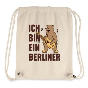 Berlin bear with guitar - I am a Berliner! - Stanley/Stella Recycled Gym Bag - natural - Front