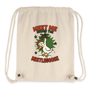 Weihnachtsgans Triff mich unter der Mistelgans - Stanley/Stella recycelter Gym Bag - Naturweiß - Vorne