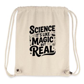 La science, c’est comme de la magie, mais réelle - Sac à cordon recyclé Stanley/Stella - blanc naturel - Devant