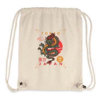 Colorful Fire Dragon with Tokyo and Japan Characters - Stanley/Stella Recycled Gym Bag - natural - Front