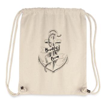 Nautic Design Beautiful Ocean Anchor Illustration - Stanley/Stella Recycled Gym Bag - natural - Front