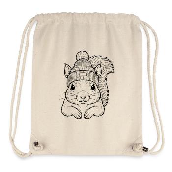 Süßes Eichhörnchen mit Mütze - Stanley/Stella recycelter Gym Bag - Naturweiß - Vorne