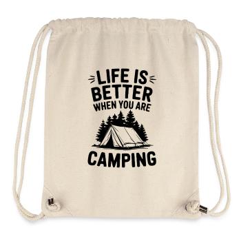 Das Leben im Wohnmobil ist besser beim Camping - Stanley/Stella recycelter Gym Bag - Naturweiß - Vorne
