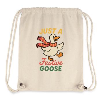 Weihnachtsgans Nur eine festliche Gans - Stanley/Stella recycelter Gym Bag - Naturweiß - Vorne