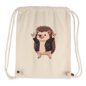 Hedgehog Rocker Lederjacke - Stanley/Stella recycelter Gym Bag - Naturweiß - Vorne