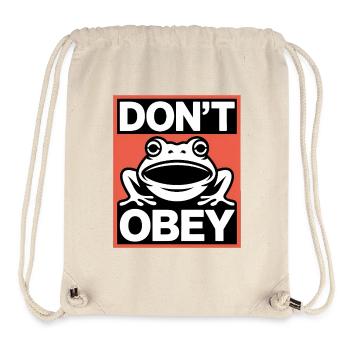 Don't obey - USA Frosch T-Shirt - Stanley/Stella recycelter Gym Bag - Naturweiß - Vorne