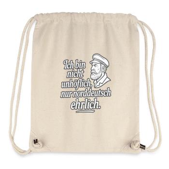 Norddeutsch ehrlich Spruch Kapitän - Stanley/Stella recycelter Gym Bag - Naturweiß - Vorne