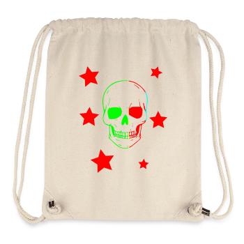Prismatischer Schädel inmitten roter Sterne - Stanley/Stella recycelter Gym Bag - Naturweiß - Vorne