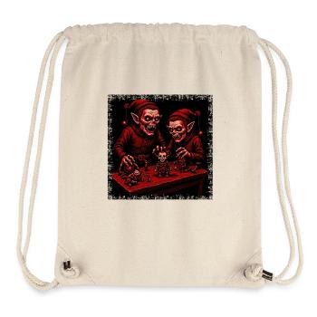 Creepy Christmas Zombie Elf Skeleton Horror - Stanley/Stella Recycled Gym Bag - natural - Front
