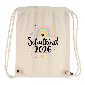 School Child 2026 Rainbow Heart School Enrollment - Stanley/Stella Recycled Gym Bag - natural - Front