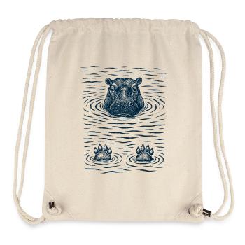 Chilled hippo in the water - Stanley/Stella Recycled Gym Bag - natural - Front