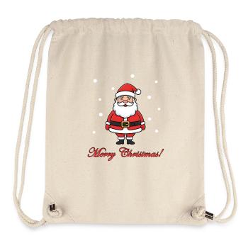 Père Noël Dessin Carto Festif - Sac à cordon recyclé Stanley/Stella - blanc naturel - Devant
