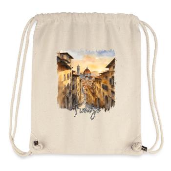 Aquarelle de Florence, Florence Italie - Sac à cordon recyclé Stanley/Stella - blanc naturel - Devant