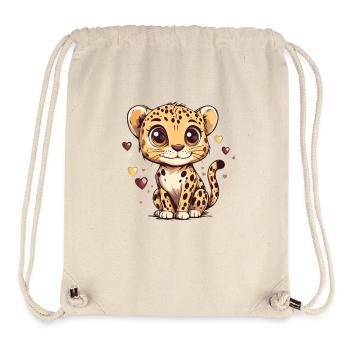 Cute leopard boy heart design - Stanley/Stella Recycled Gym Bag - natural - Front