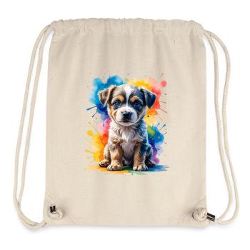 Puppy Watercolor Color Explosion - Stanley/Stella Recycled Gym Bag - natural - Front