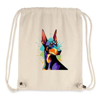 Color explosion Doberman - Stanley/Stella Recycled Gym Bag - natural - Front