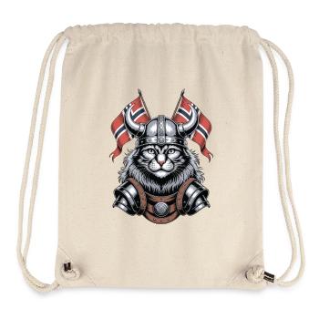 Norvège Chat Viking - Sac à cordon recyclé Stanley/Stella - blanc naturel - Devant