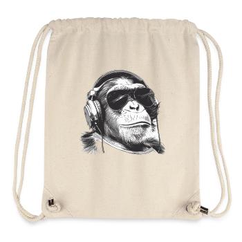 Monkey DJ with headphones - Stanley/Stella Recycled Gym Bag - natural - Front