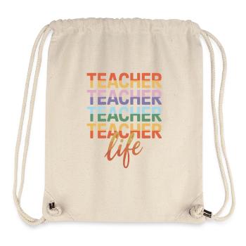  Teacher Teacher Teacher Teacher Life Lehrer - Stanley/Stella recycelter Gym Bag - Naturweiß - Vorne