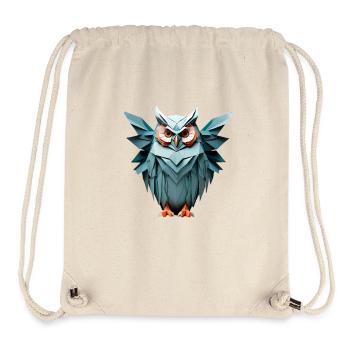 Blue Low-Poly Owl Design - Stanley/Stella Recycled Gym Bag - natural - Front