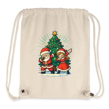 Dabbing Santa & Mrs. Claus Christmas Tree Shirt - Stanley/Stella Recycled Gym Bag - natural - Front