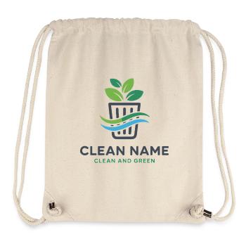 Öko-Pflanze im Korb-Logo - Stanley/Stella recycelter Gym Bag - Naturweiß - Vorne