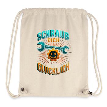 Schraub dich glücklich Schrauber Shirt Motorrad  - Stanley/Stella recycelter Gym Bag - Naturweiß - Vorne