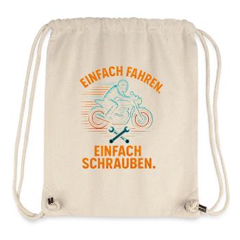 Einfach Fahren Einfach Schrauben Biker Shirt - Stanley/Stella recycelter Gym Bag - Naturweiß - Vorne