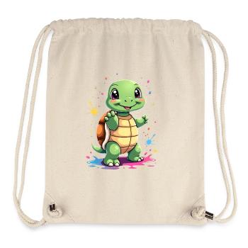 Éclaboussure de peinture tortue Fun - Sac à cordon recyclé Stanley/Stella - blanc naturel - Devant