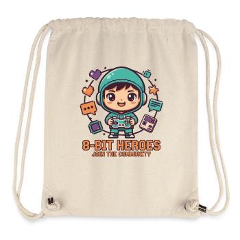 8-BIT HEROES | Gaming Retro Chibi Community Pixel - Stanley/Stella Recycled Gym Bag - natural - Front