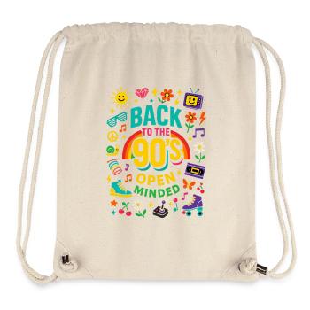 Back To The 90's Open Minded Nostalgie Vibes - Stanley/Stella recycelter Gym Bag - Naturweiß - Vorne